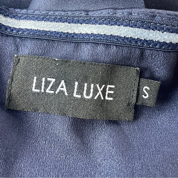 ModCloth LIZA LUXE Navy Halter Neck Midi Cocktail Dress Sz S - Picture 2 of 5